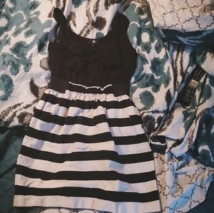 Striped black-and-white dress